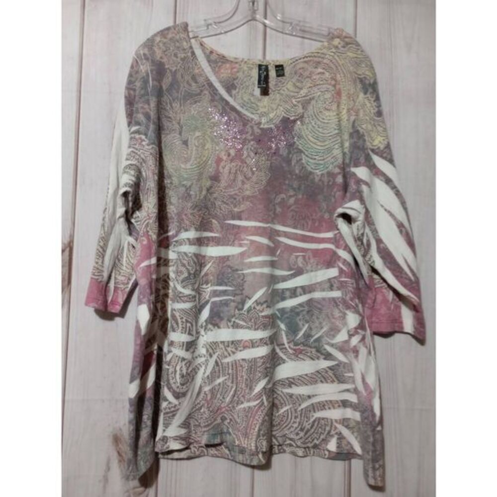 Tees 2 Please Shirt Ladies 30 Pink 3/4 Sleeve‎